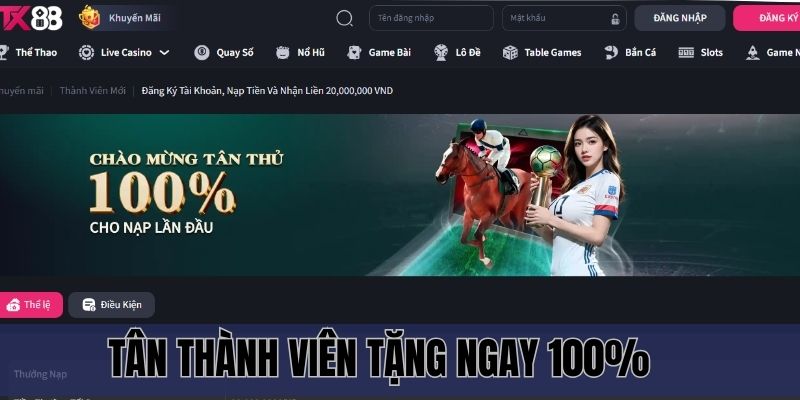 Khuyến mãi TX88 cho tân thành viên tặng ngay 100%